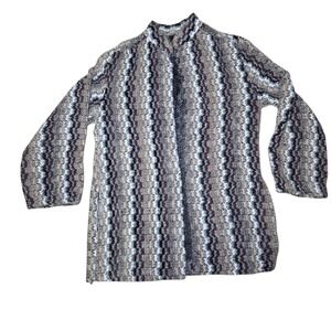 Joray Textured Boucle Cardigan S Neutral Striped Open Jacket Cozy Cottagecore